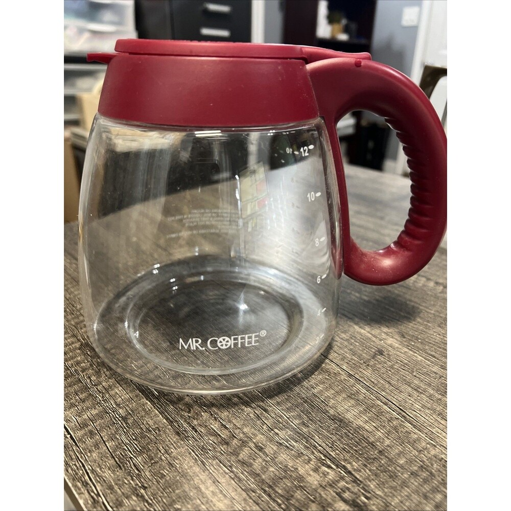 Mr. Coffee ︱12 Cup ︱Carafe ︱Glass ︱ Replacement Decanter Coffee Pot ︱Red